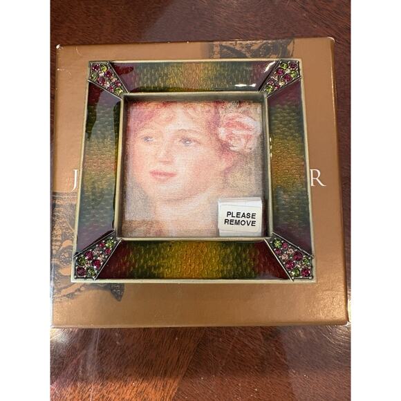 Jay Strongwater Leland Swarovski & Enameled Picture Frame 3”x3” Early Piece - Picture 6 of 10